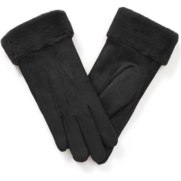 Dents Womens Emma Classic Hairsheep Leather Gloves - Black - Small